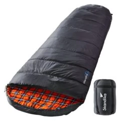 Skandika Vegas XXL Flannel-L Zwarte Slaapzak