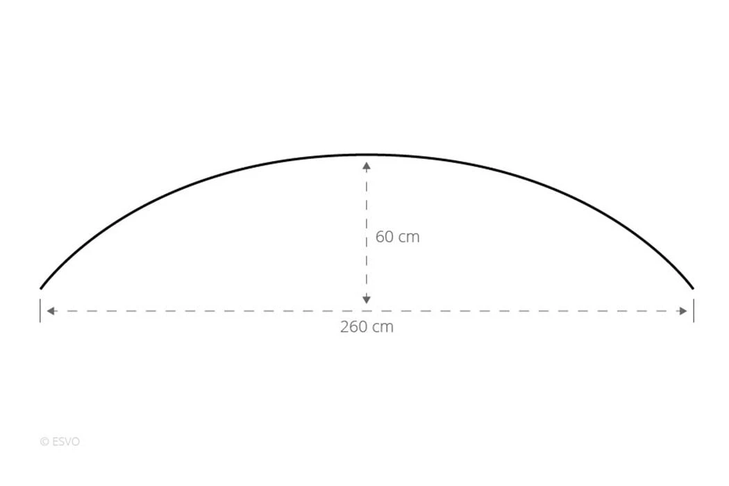 ESVO Gebogen Mistral 300 PVC Met 2 Smalle Ramen Windscherm - Afbeelding 3