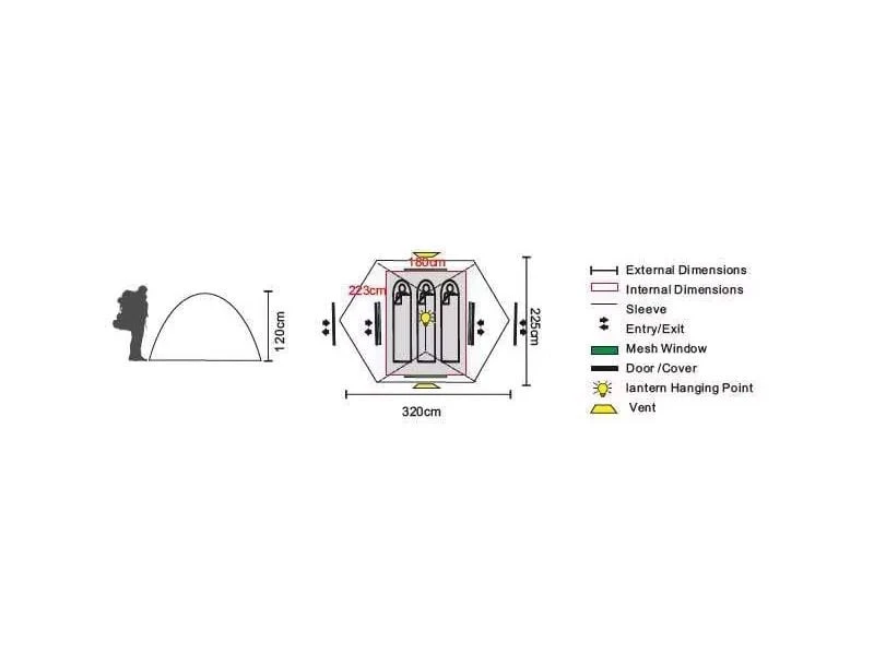 Tambu Tikona 3 Persoons Trekkingtent - Afbeelding 6