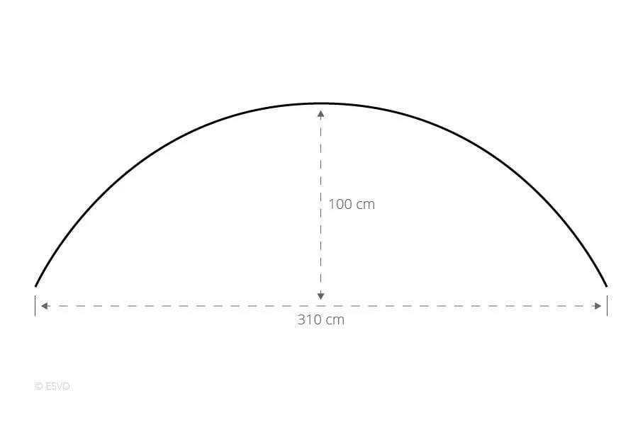 ESVO Gebogen Mistral 395 Met 3 Smalle Ramen Windscherm - Afbeelding 2