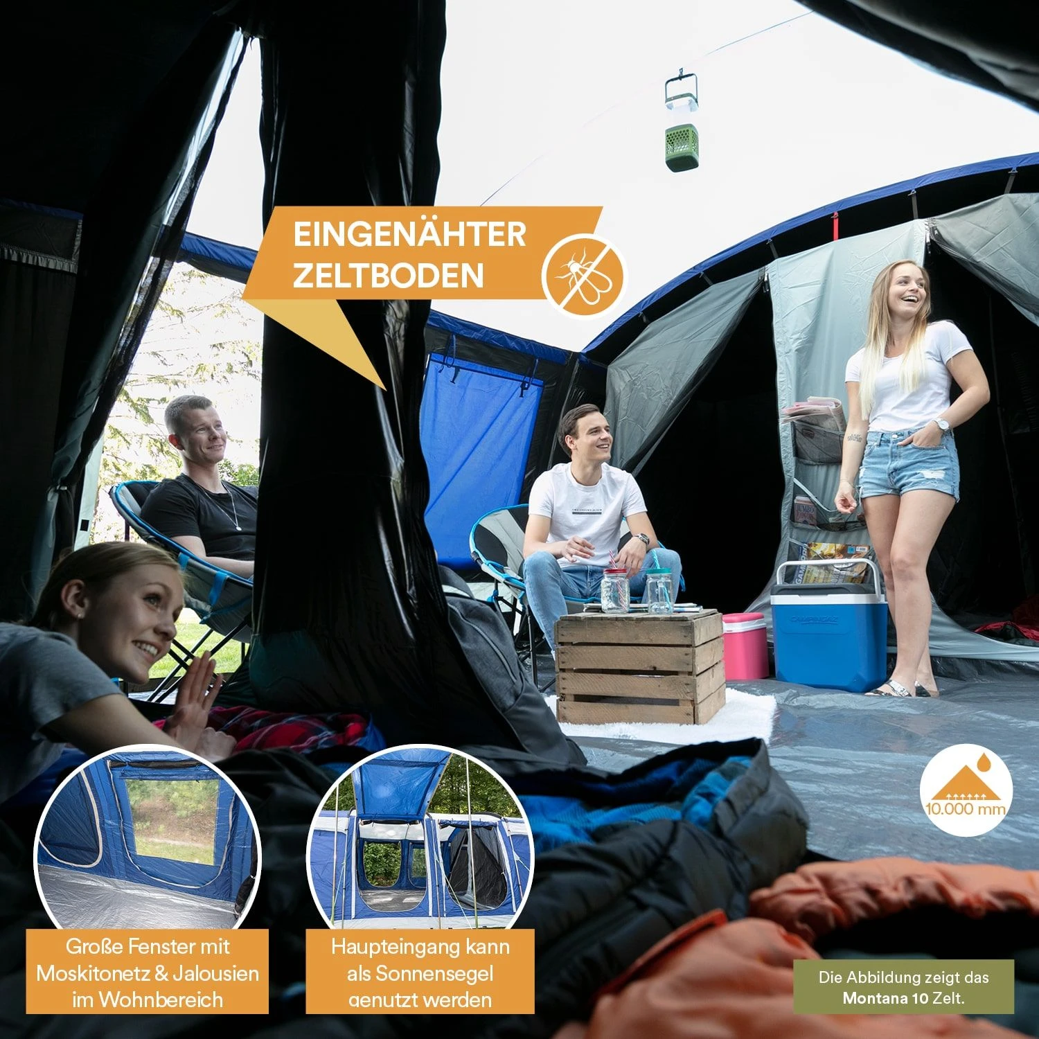 Skandika Montana 8 Sleeper Protect Tunneltent - Afbeelding 4