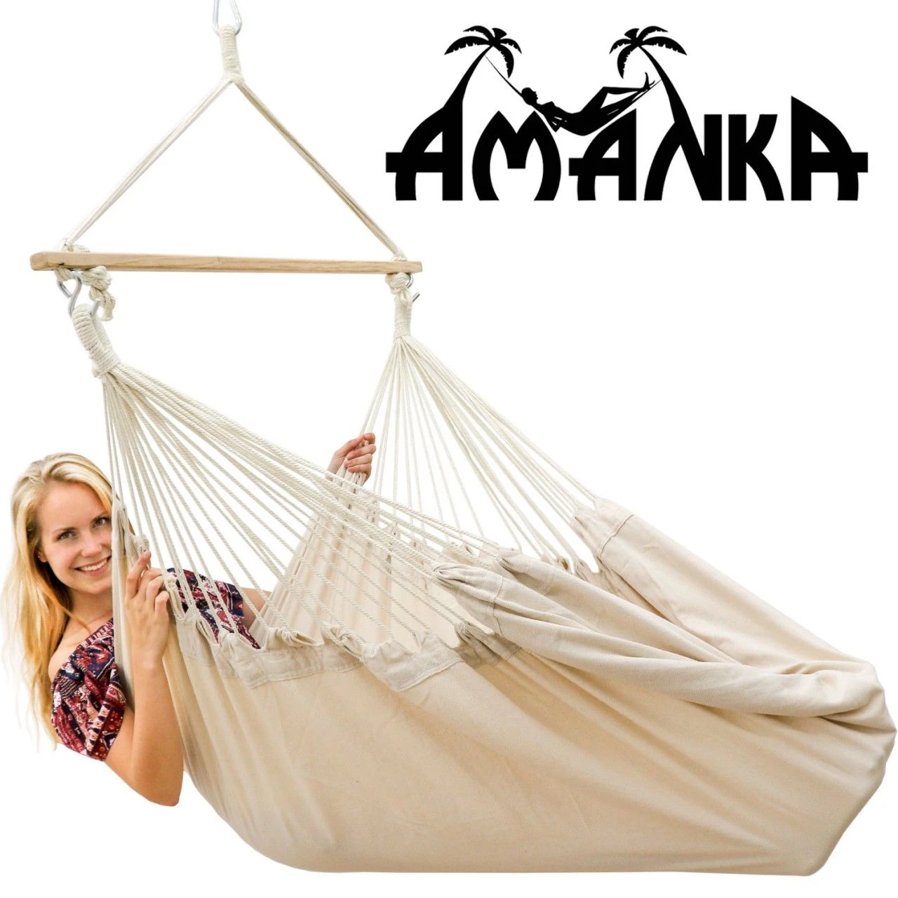 AMANKA 185 X 130 Veiligheids Hangstoel - Beige - Afbeelding 4