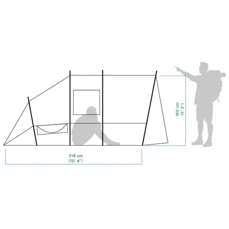 Merkloos Crua Tri Geisoleerde Tunneltent - Afbeelding 4