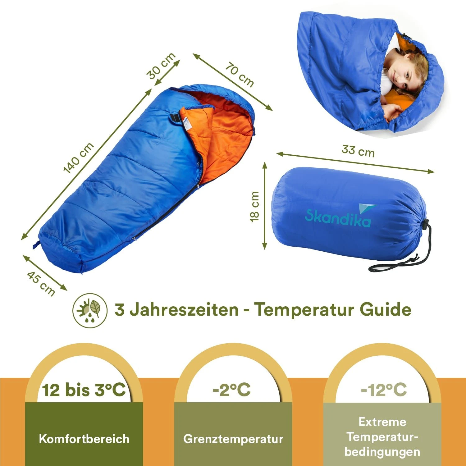 Skandika Vegas Junior Blauwe Slaapzak - Afbeelding 5