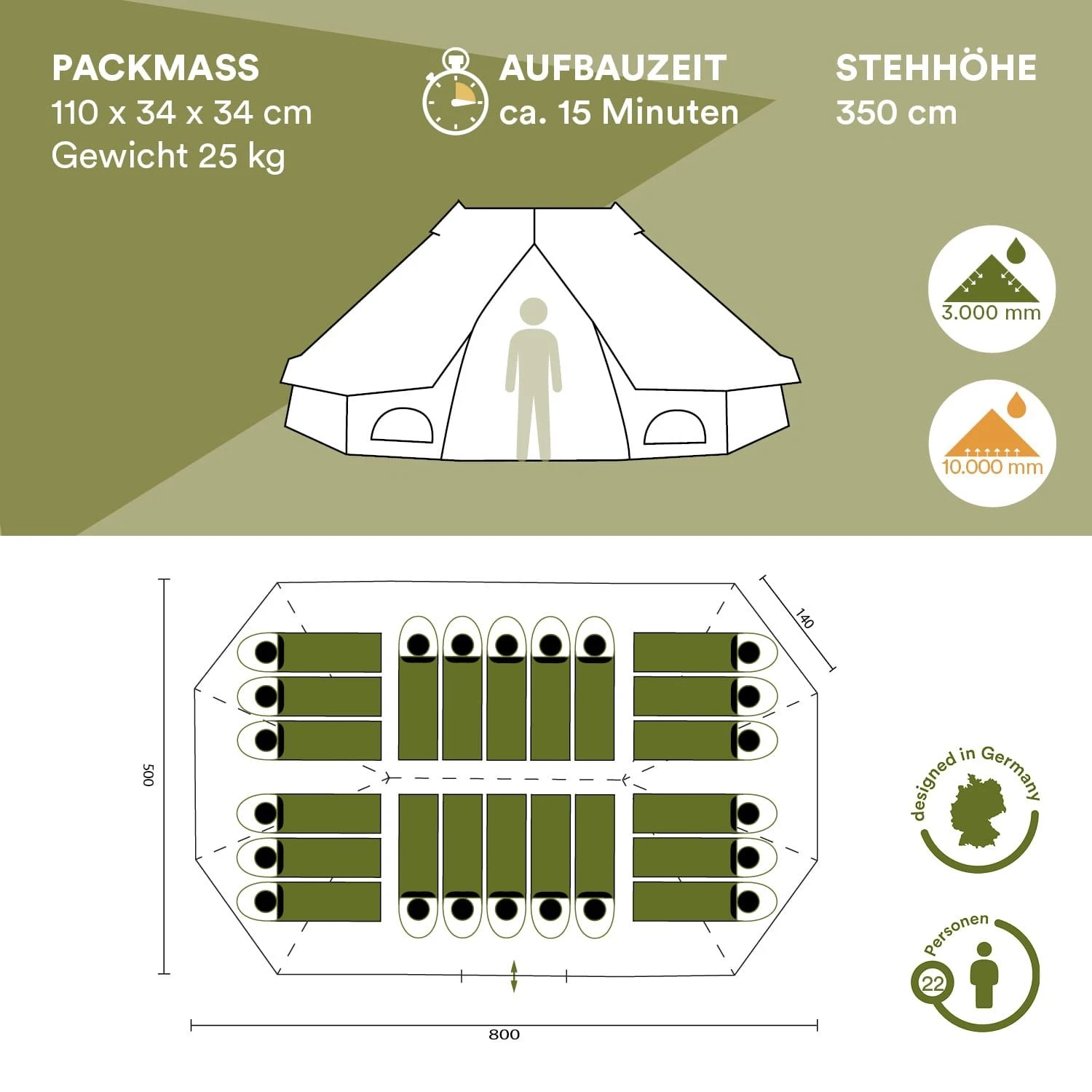 Skandika Morsom Rood/blauwe Eventtent - Afbeelding 6