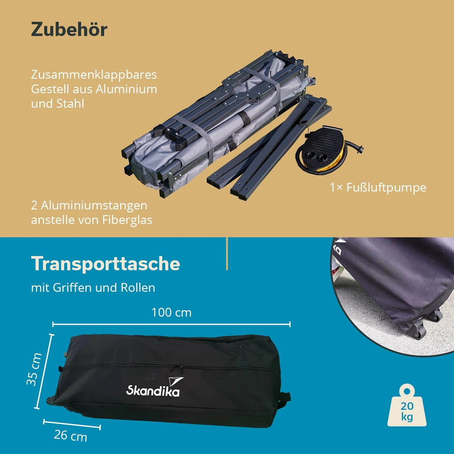 Skandika Haug Tent Bed Groen - Afbeelding 6