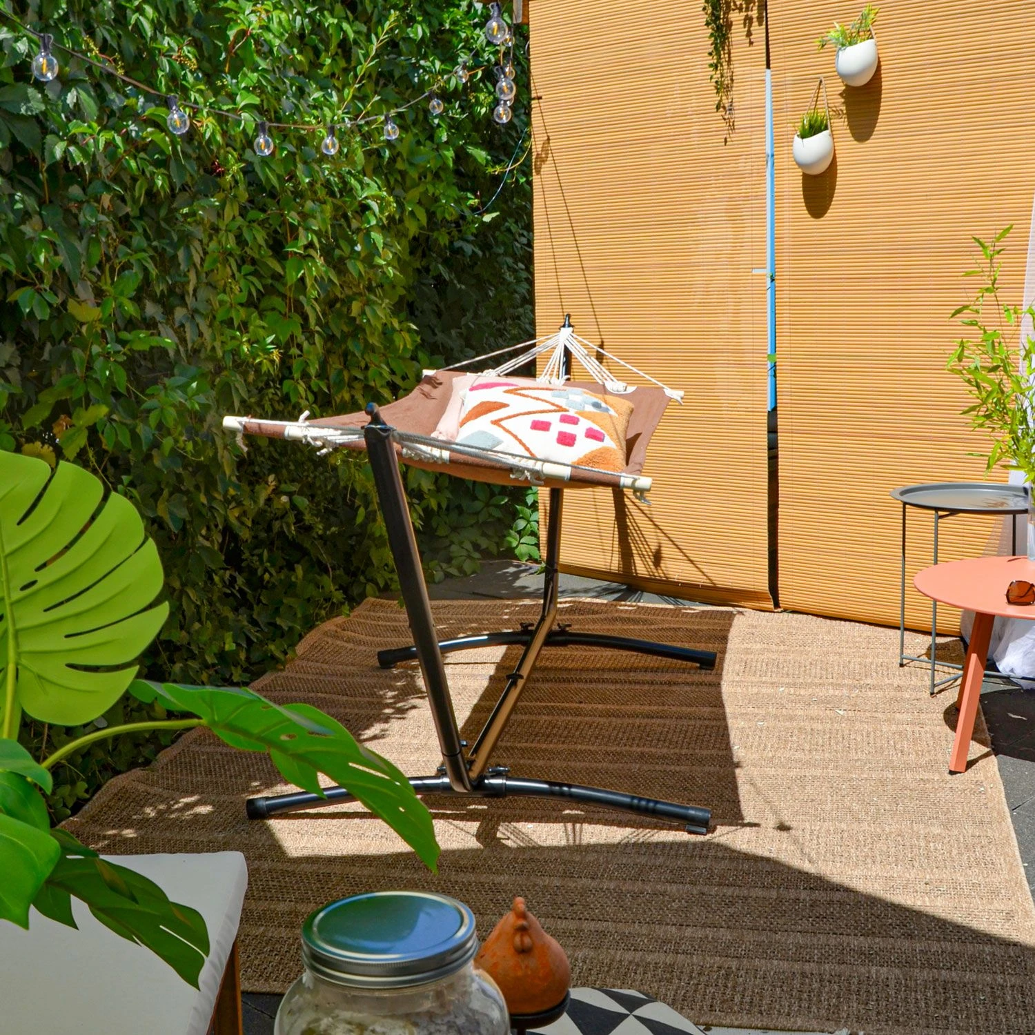 AMANKA 190 Cm Hangmat Met Frame - Braun - Afbeelding 3