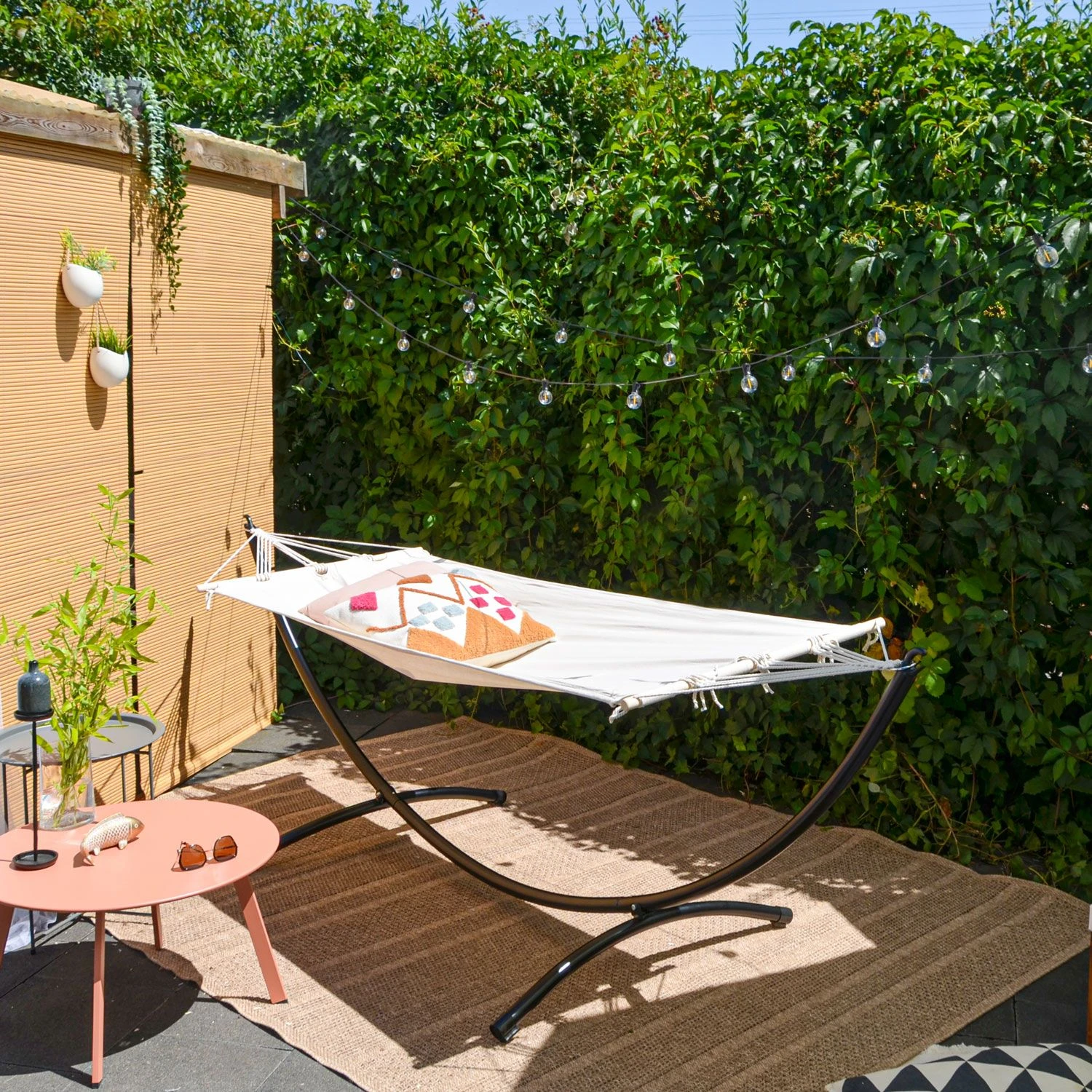 AMANKA 300 Cm Hangmat Met Frame - Beige - Afbeelding 3