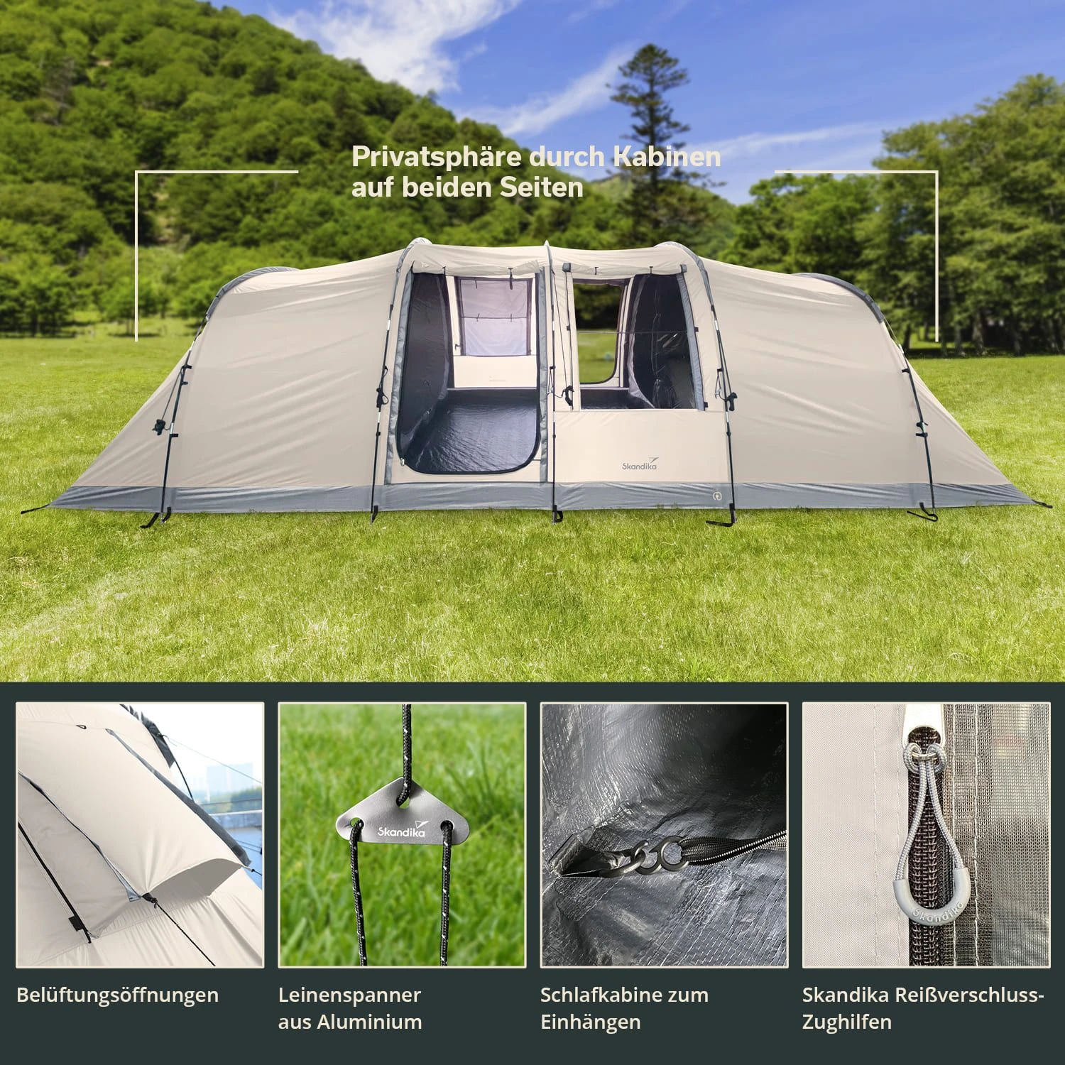 Skandika Casablanca 8 Sleeper Protect Tunneltent - Afbeelding 3