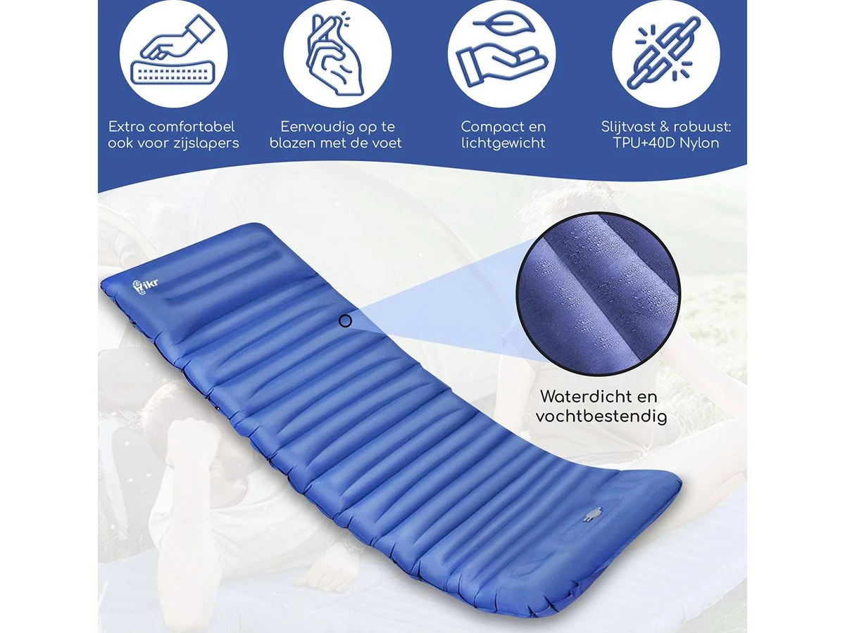 Hikr® 10cm+ Slaapmat - Blue - Afbeelding 2