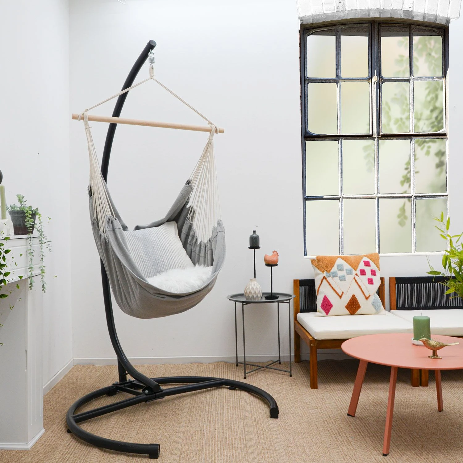 AMANKA 155 X 125 Cm XL Hangstoel - Grey - Afbeelding 2