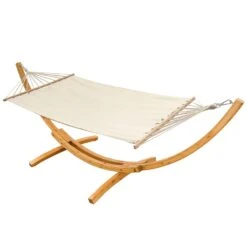 AMANKA 200 X 120 Hangmat Met Houten Frame - Beige