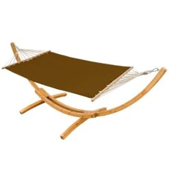 AMANKA 200x120 Hangmat Bruin Met Houten Frame