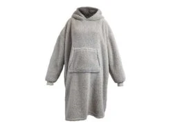 Unique Living Teddy Long Oversized Hoodie - Chateau Grey